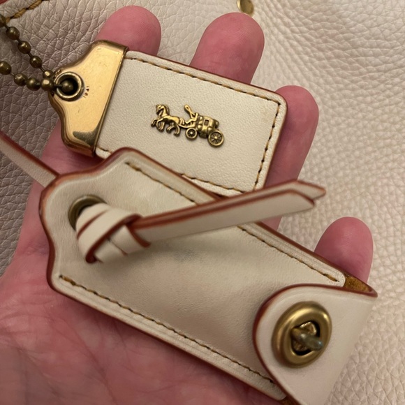 Coach 1941 Rogue 38124 Chalk Natural Pebble Leather with Oxblood, Suede Lining - Picture 7 of 12